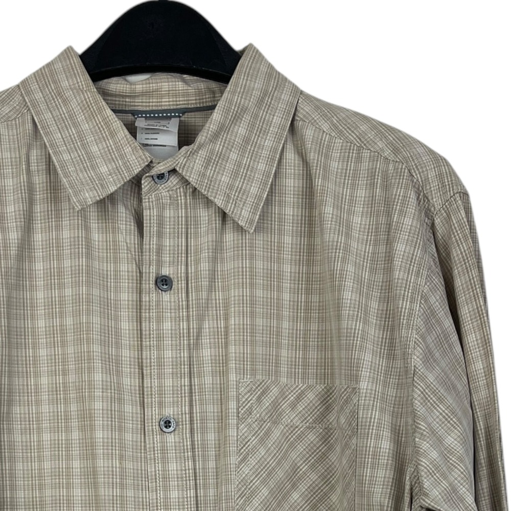 The North Face Button Down Shirt Mens L Tan Plaid Long Sleeve Excellent‎ AP5V
